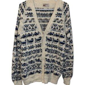 Fotrama 100% Alpaca Wool Button Front Cardigan Sweater Size **Read** Men's